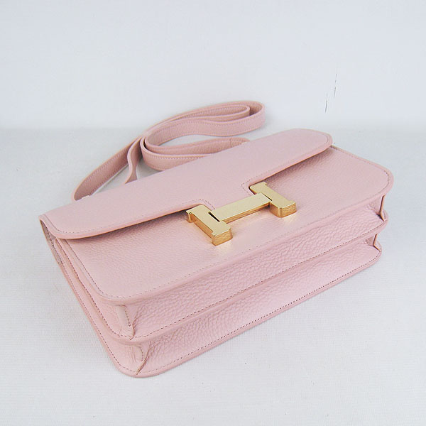 7A Hermes Constance Togo Leather Single Bag Pink Gold Hardware H020
